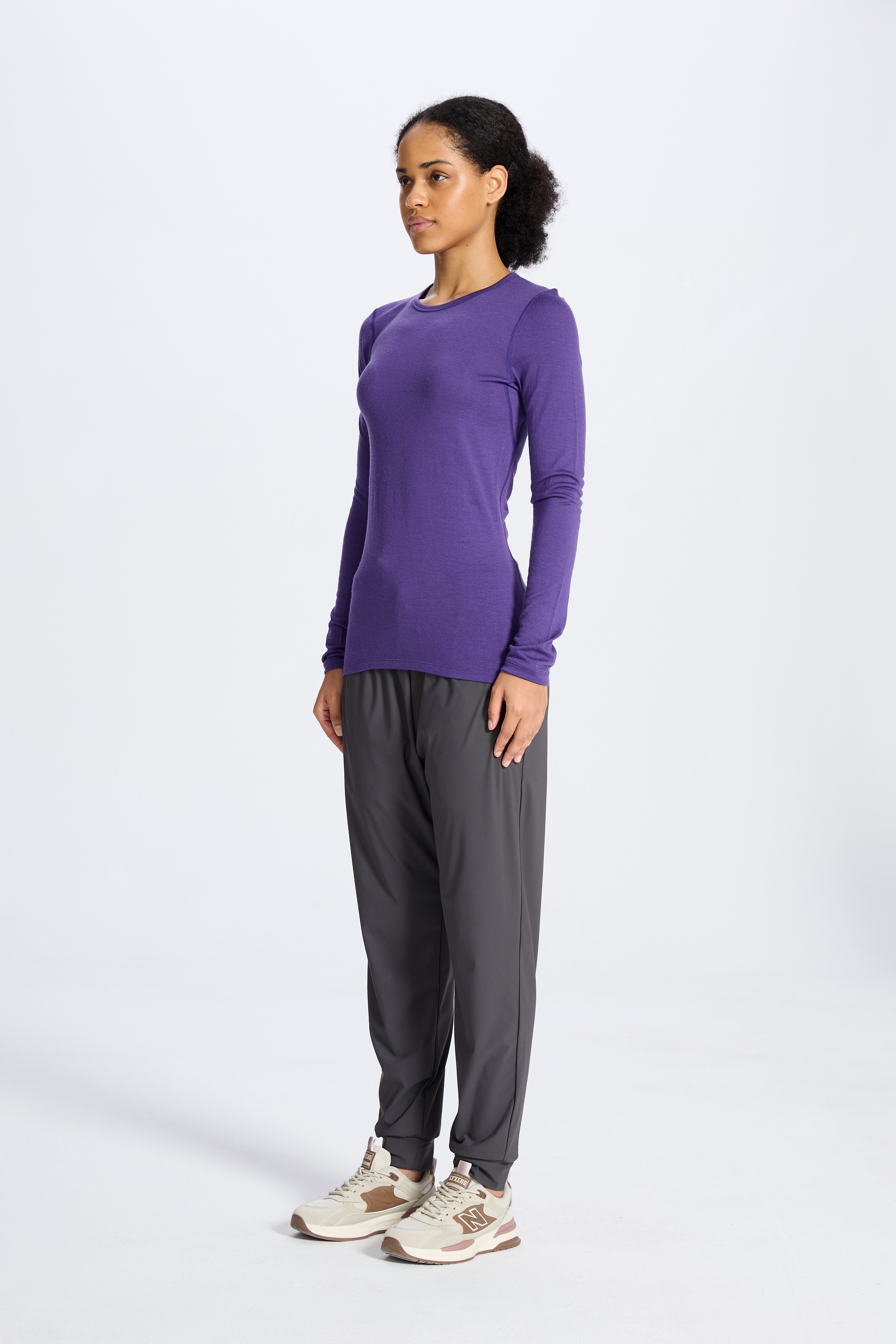 Wool Long-Sleeved Shirt-purple 