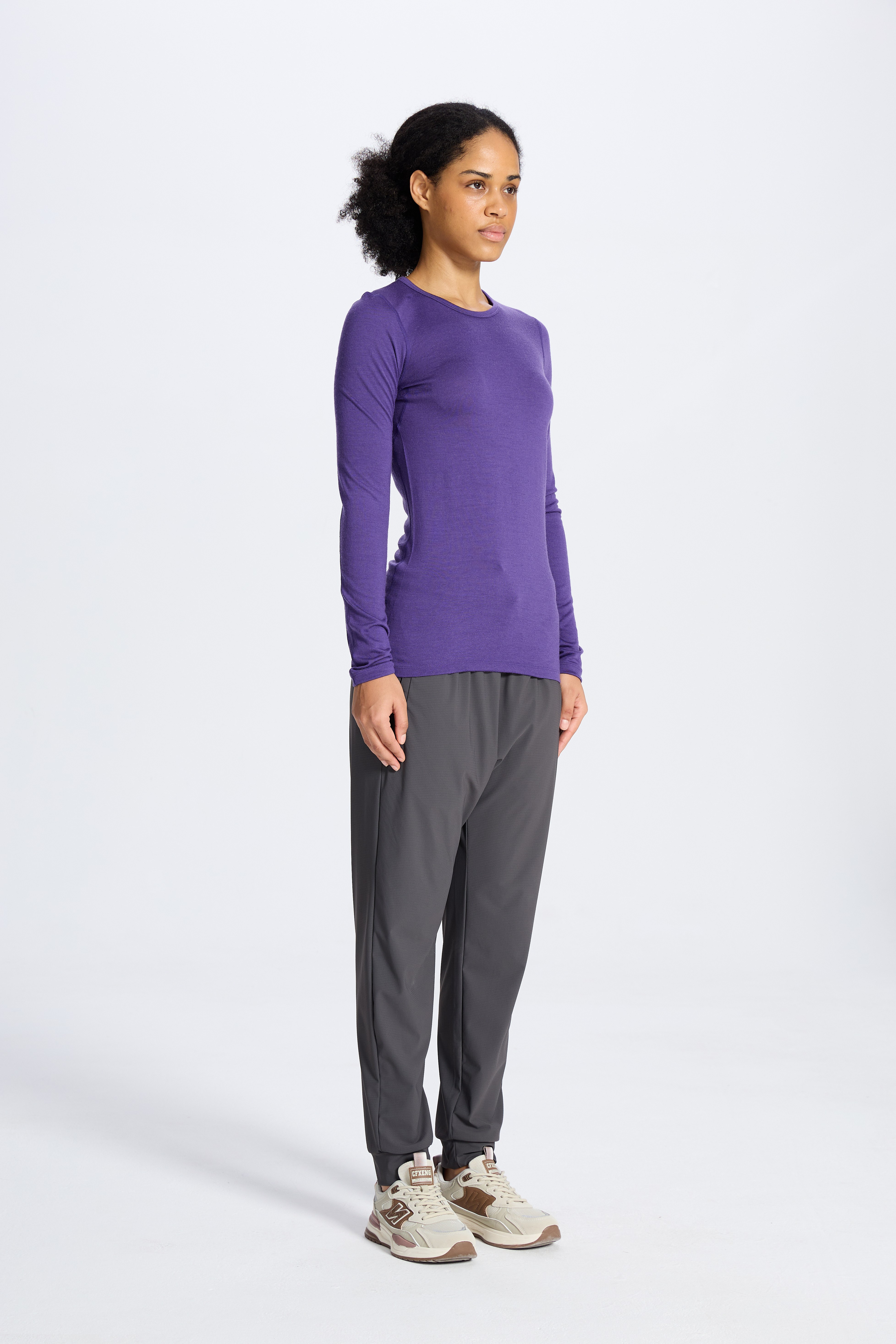 Wool Long-Sleeved Shirt-purple 