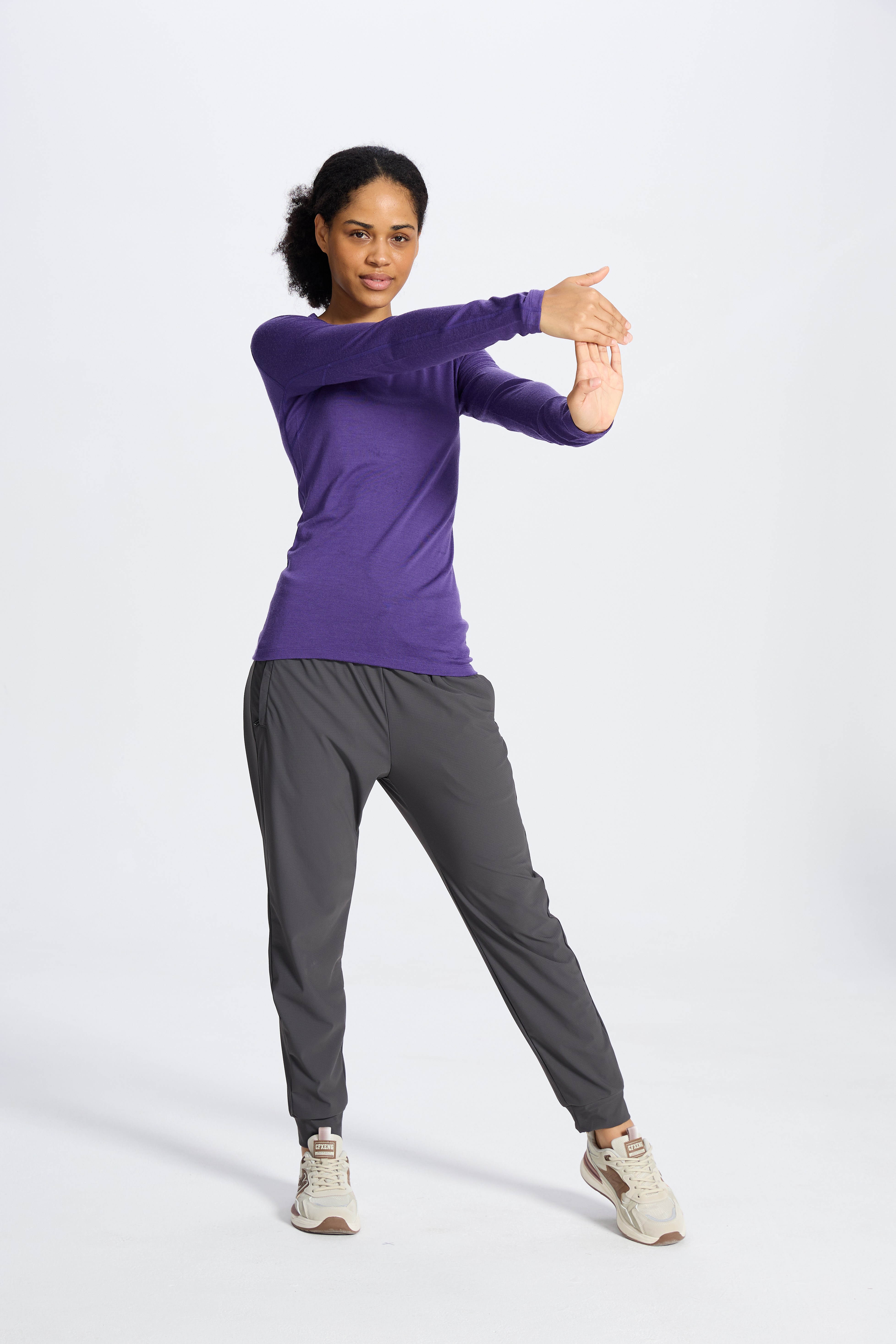 Wool Long-Sleeved Shirt-purple 