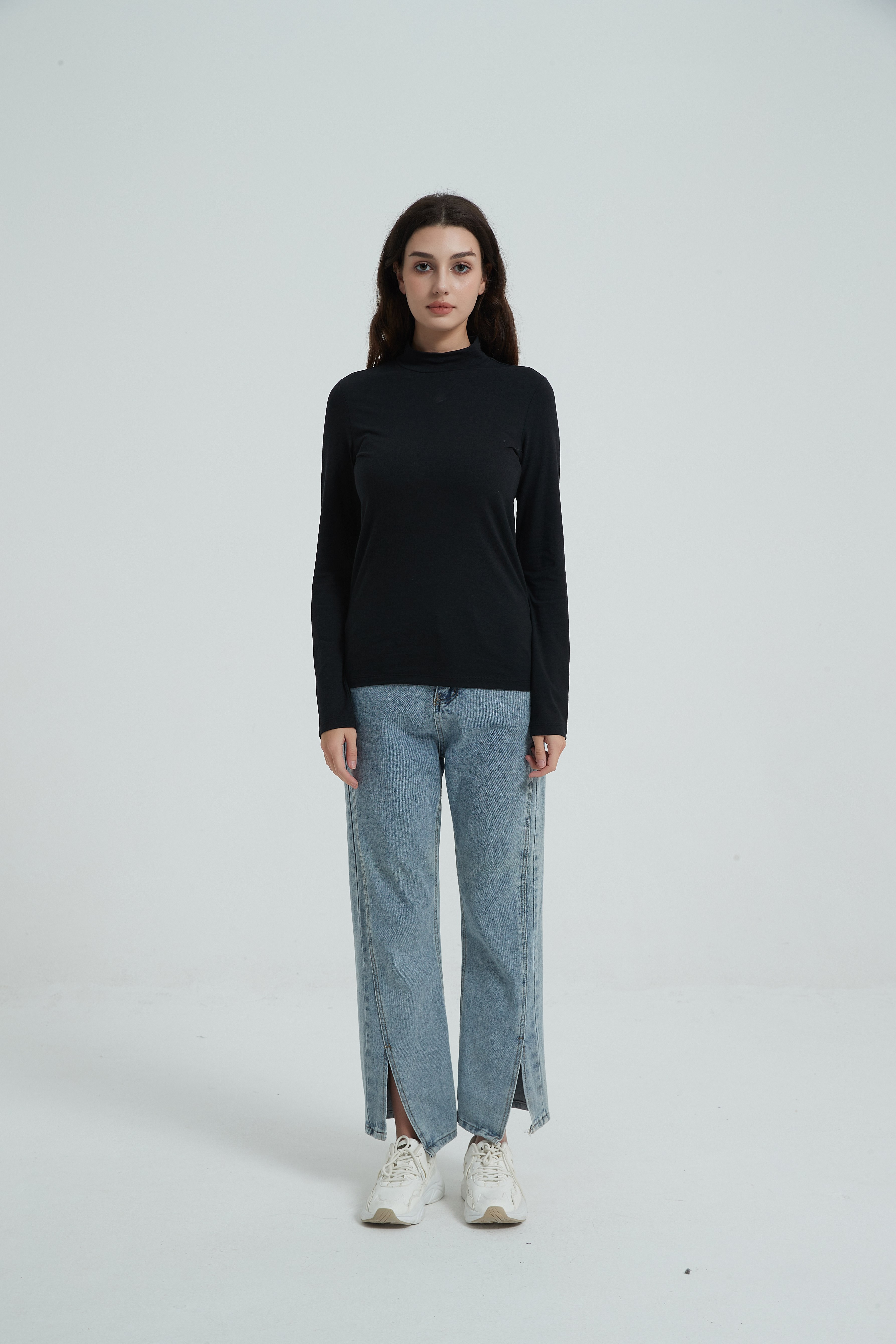 Wool Long-Sleeved Shirt-black