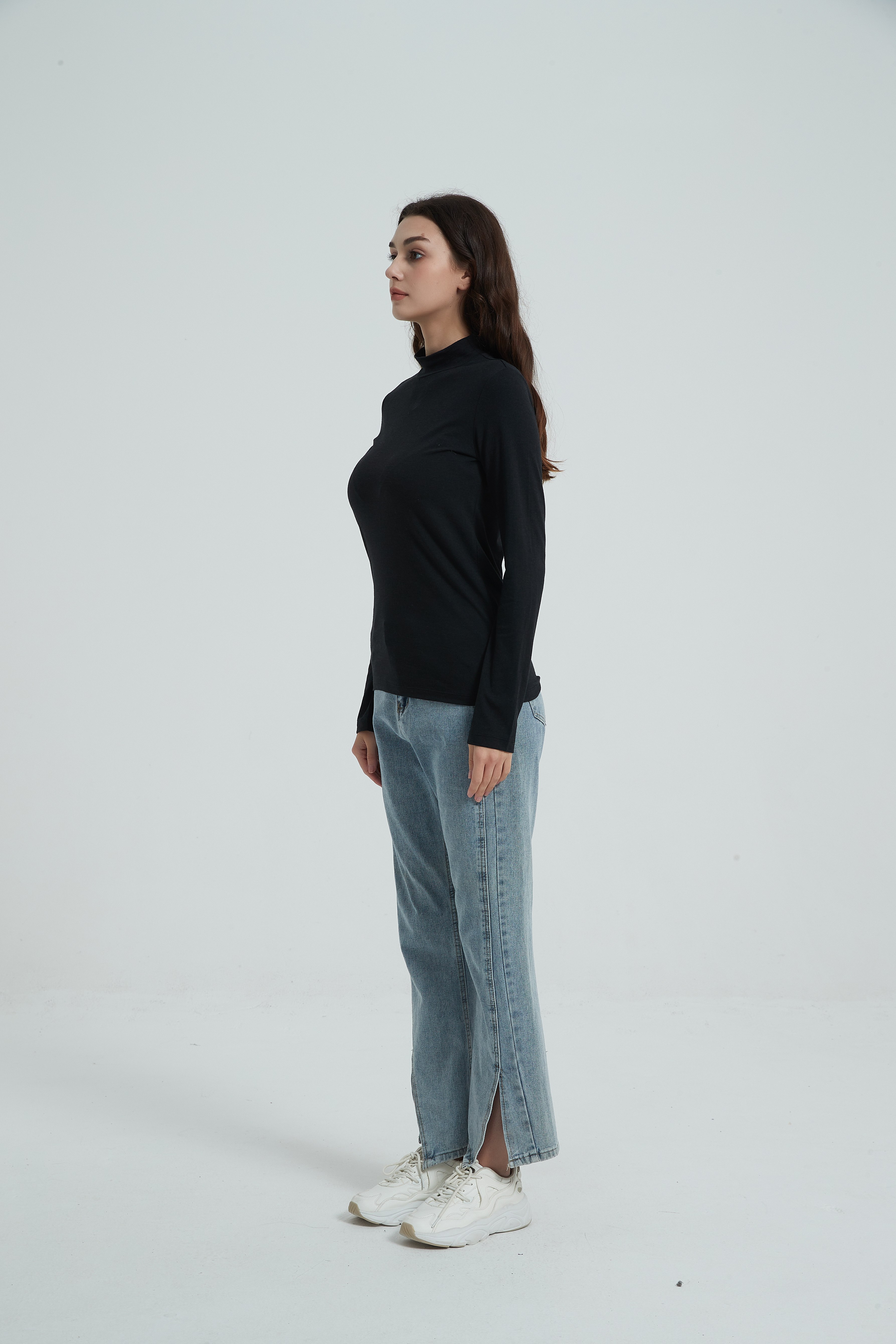 Wool Long-Sleeved Shirt-black