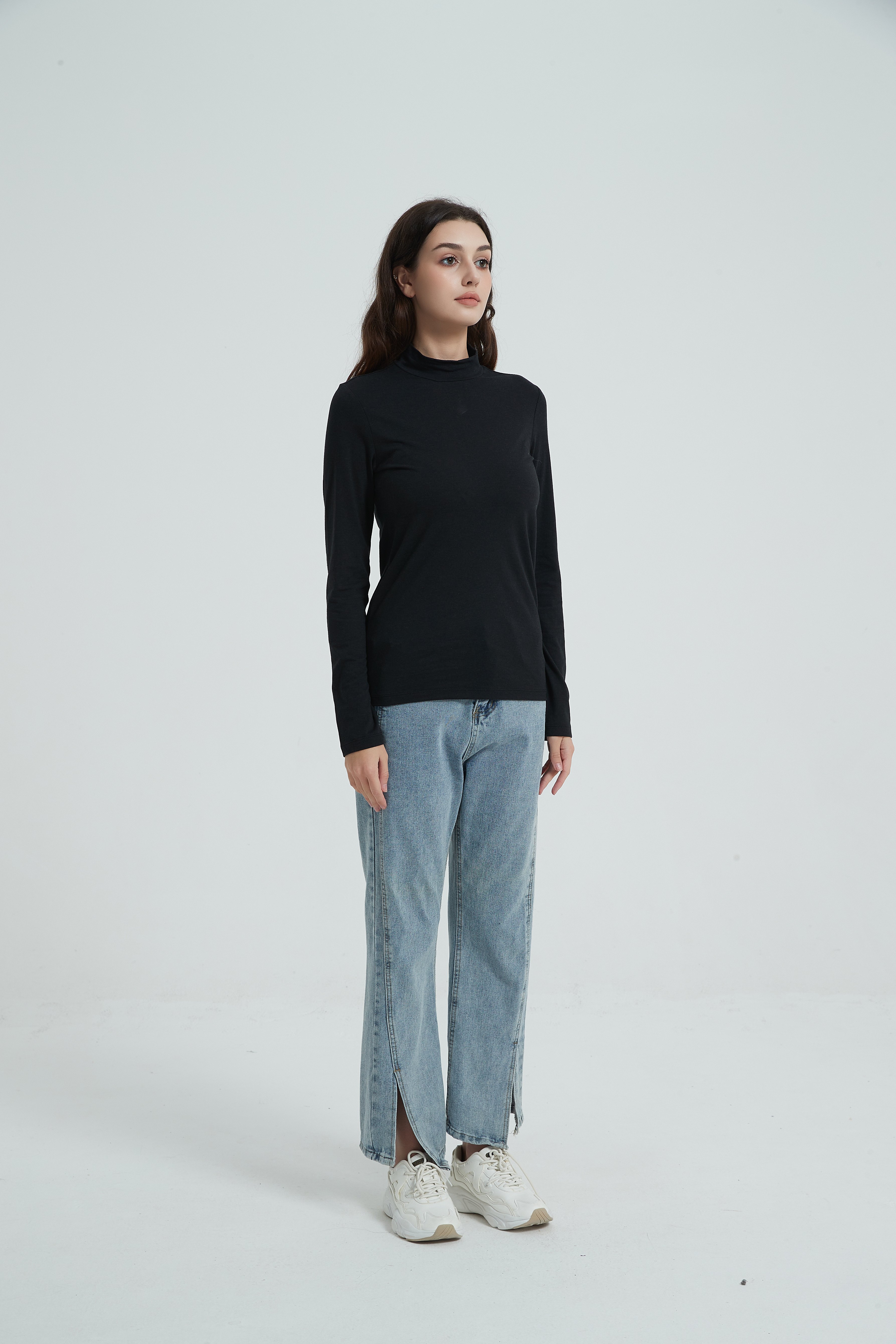 Wool Long-Sleeved Shirt-black