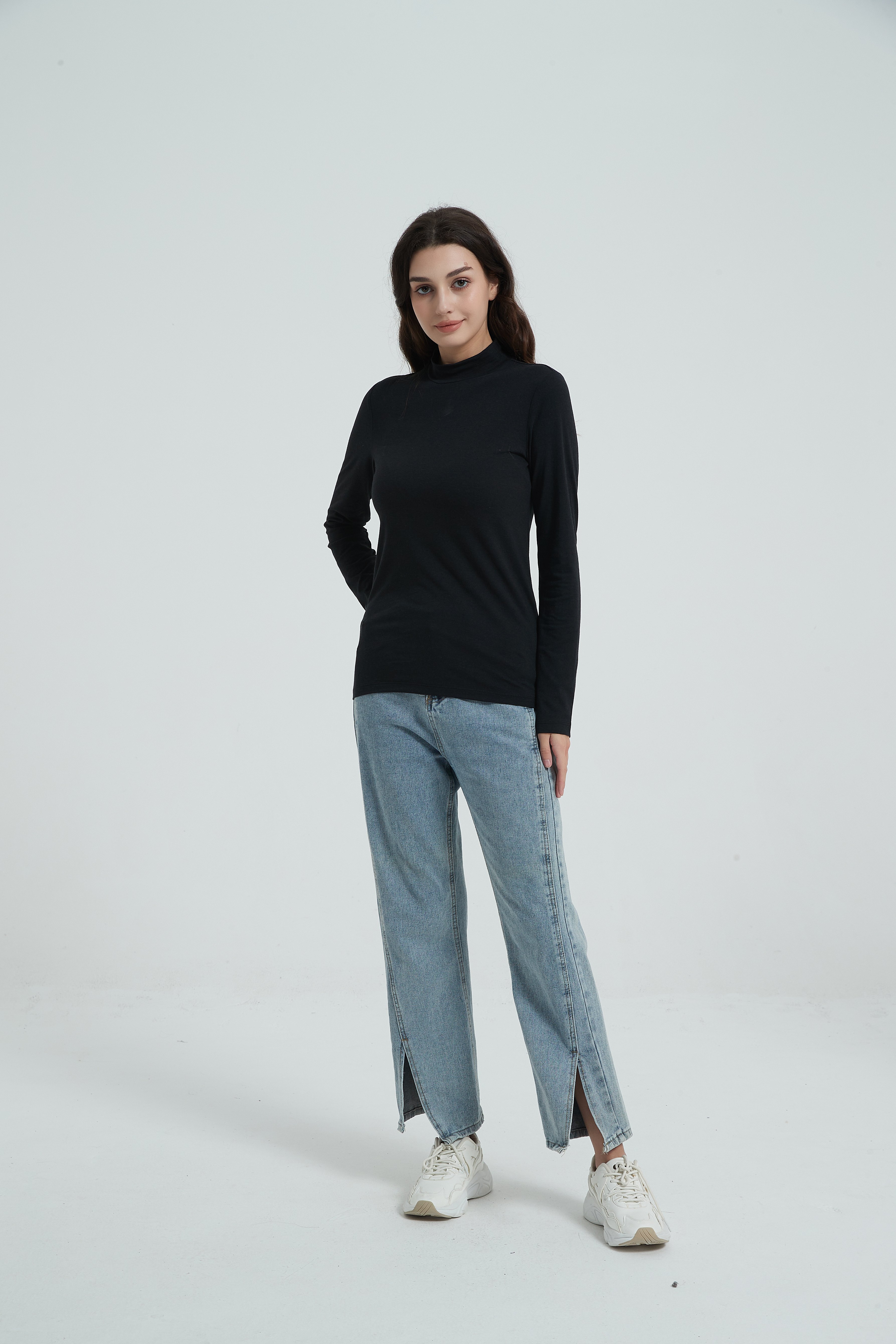 Wool Long-Sleeved Shirt-black