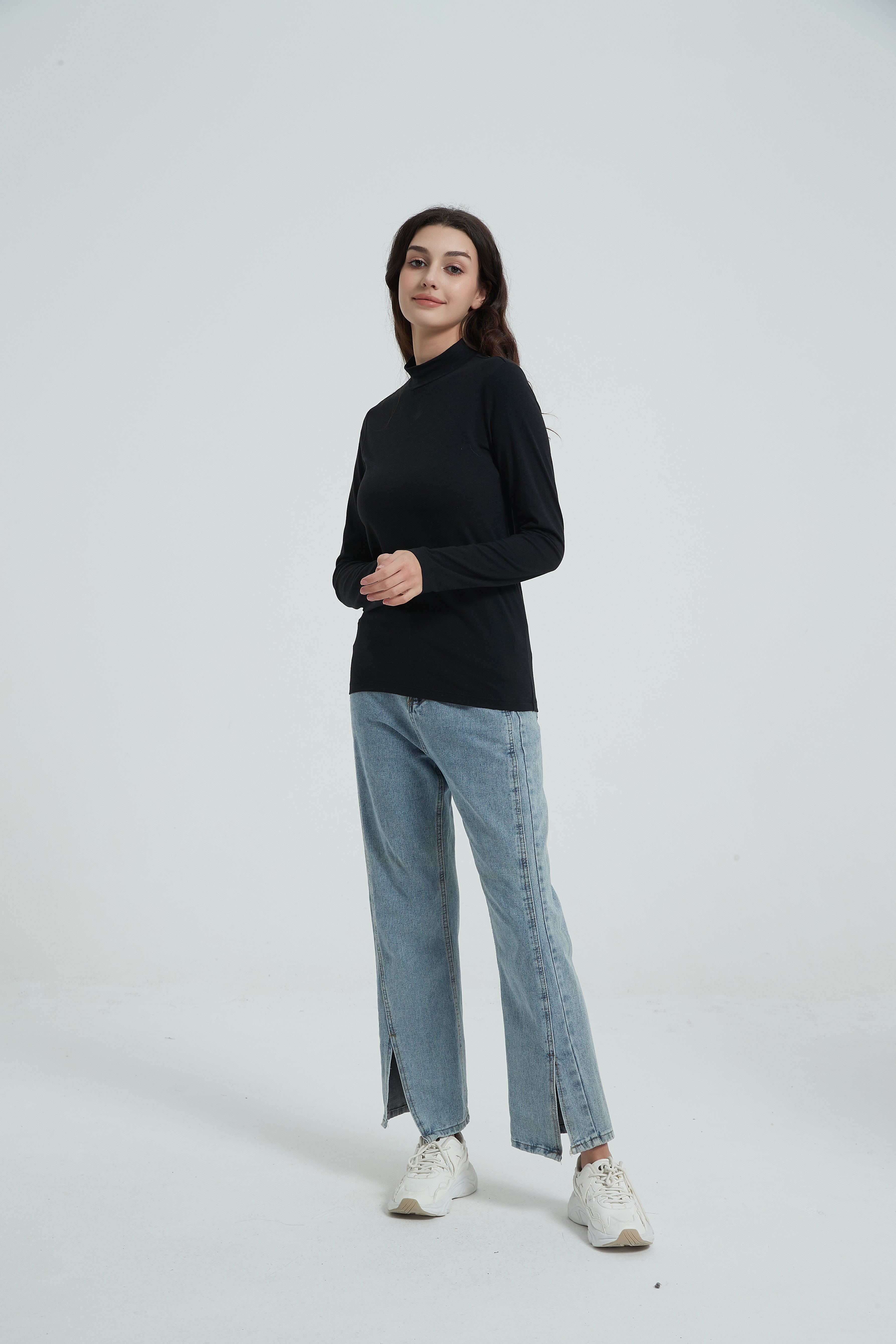 Wool Long-Sleeved Shirt-black