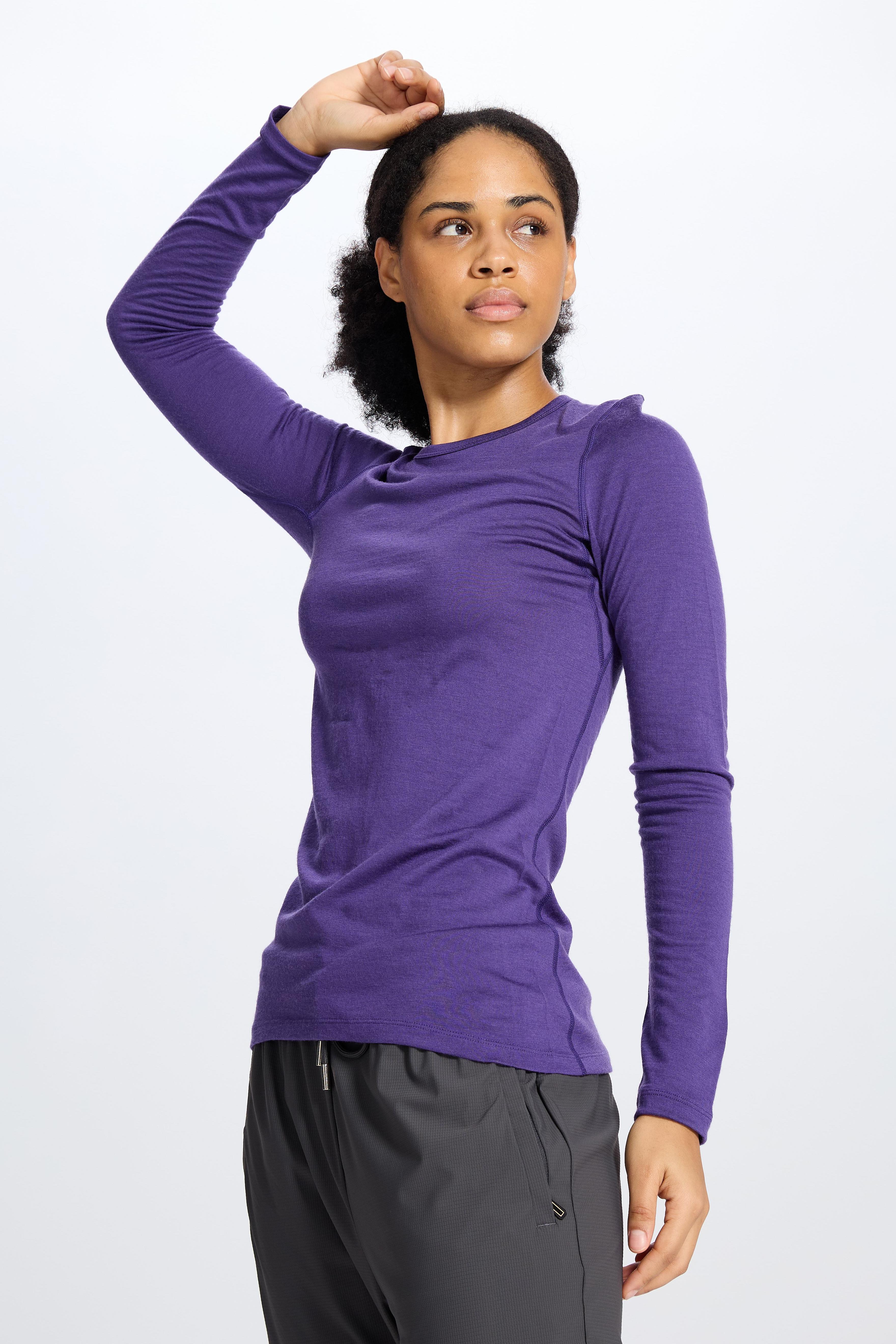 Wool Long-Sleeved Shirt-purple 