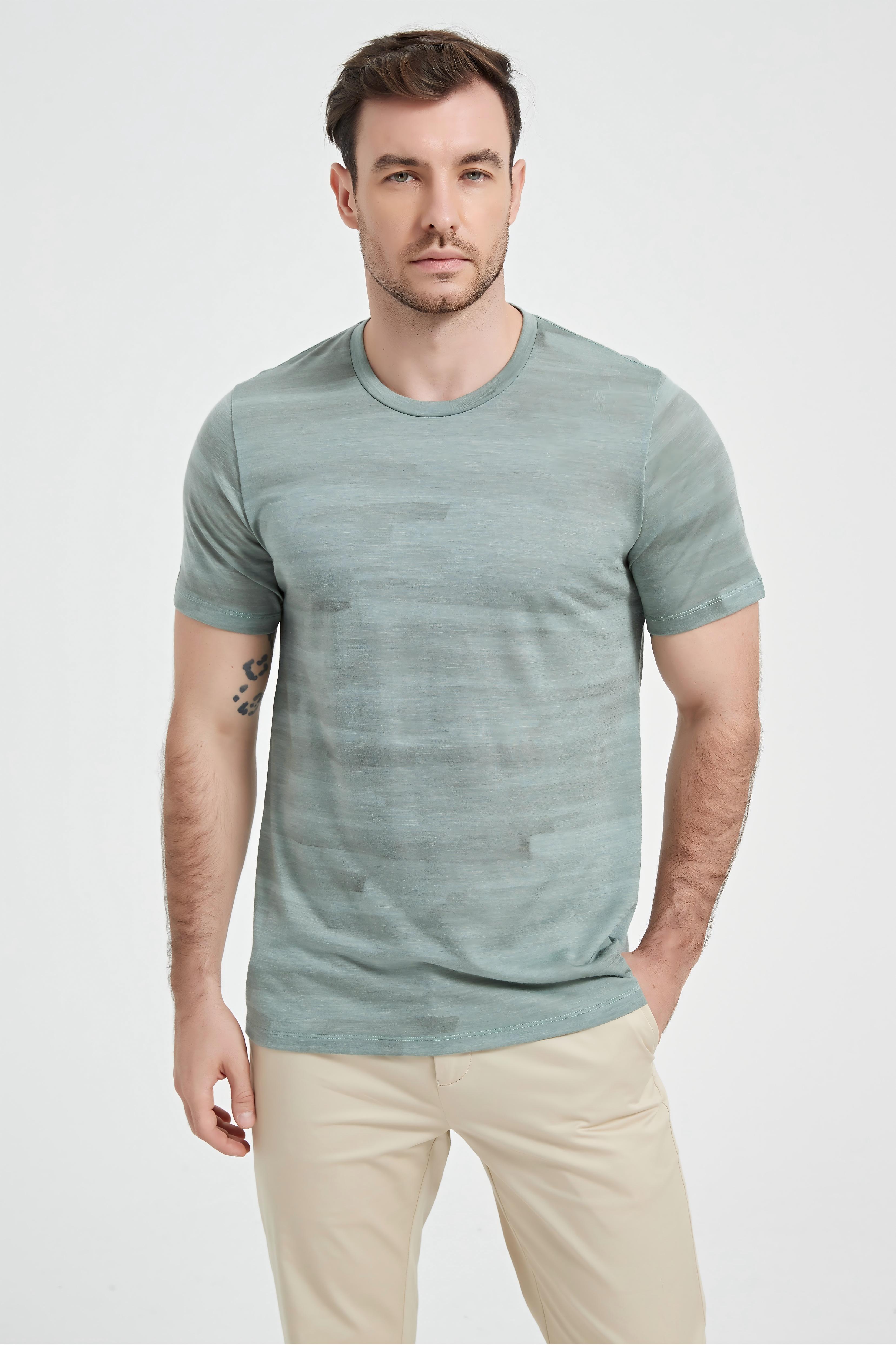 Wool Short-Sleeve Shirt-green