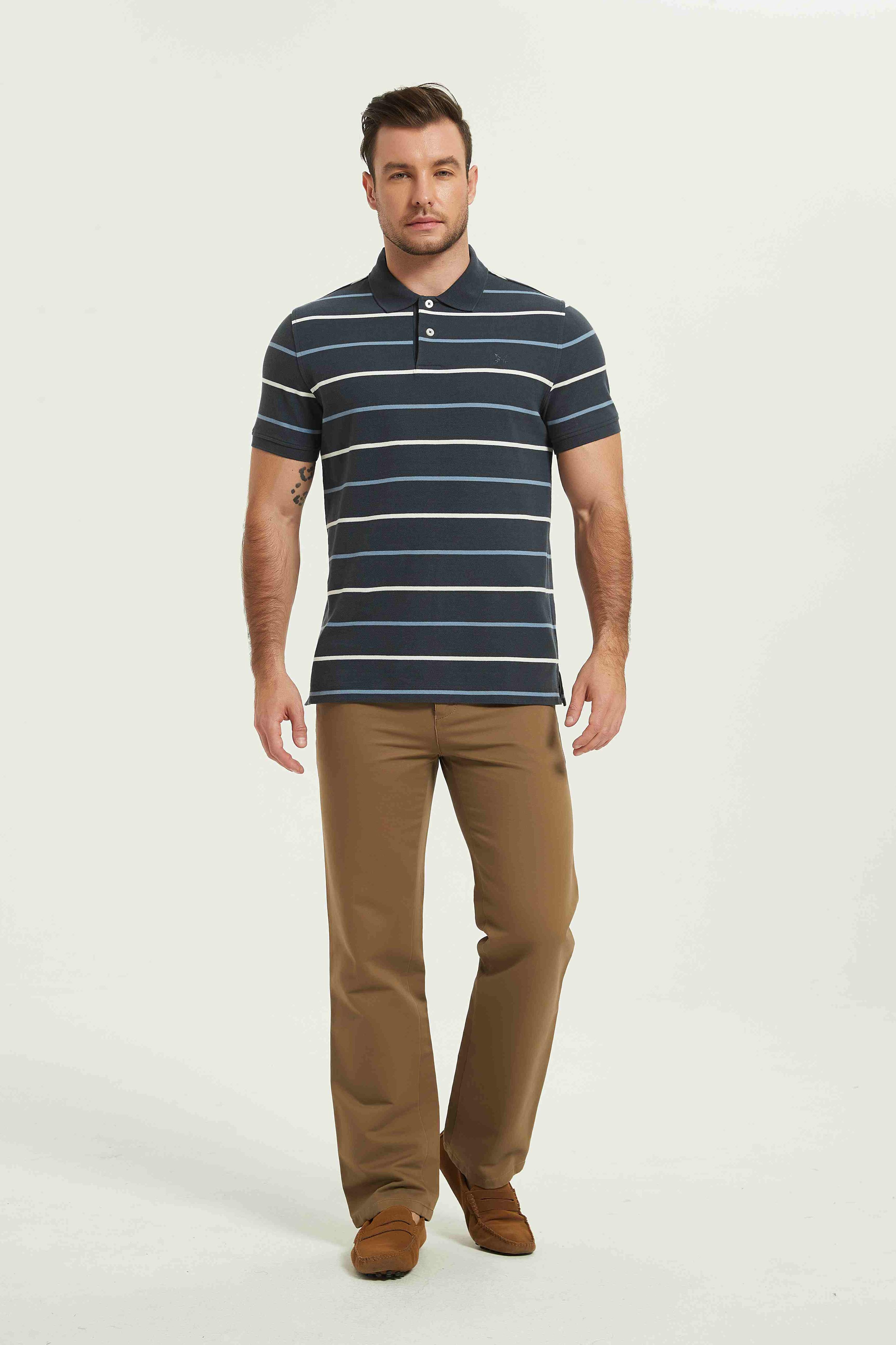 POLO Shirt-dark gray stripes